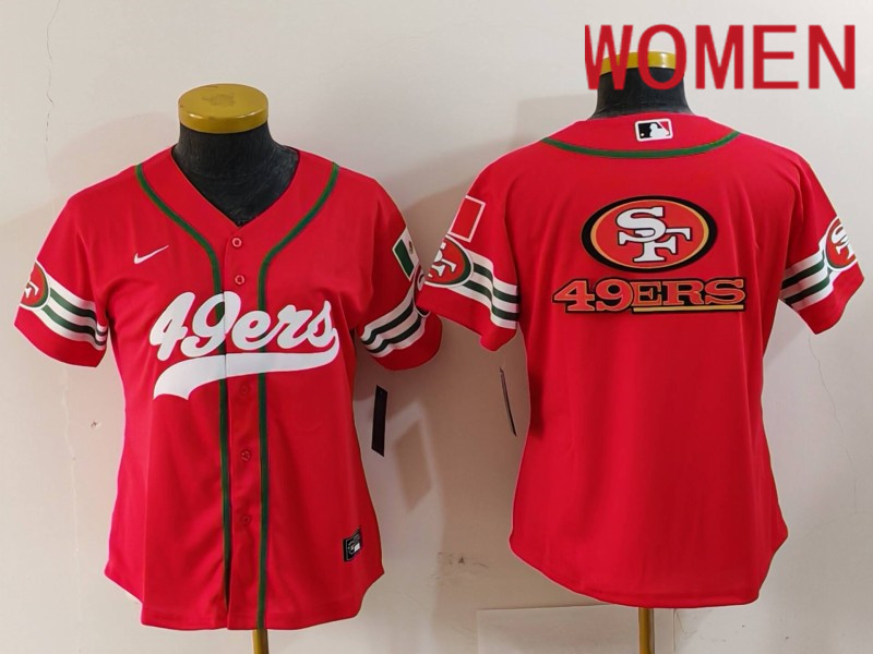Women San Francisco 49ers Blank Red Mexican Joint Name 2024 Nike Limited NFL Jersey style 5